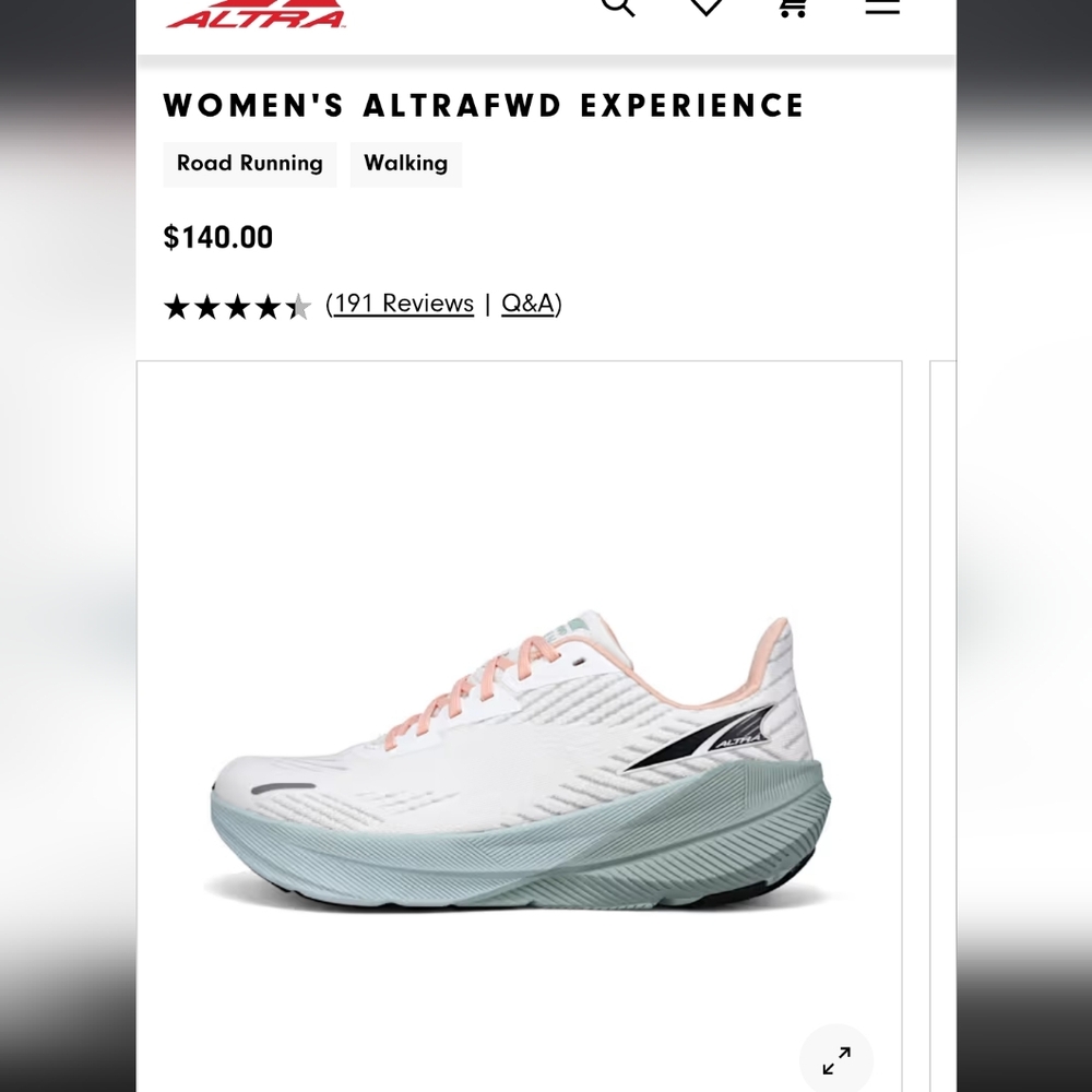 Altra Women's Fwd Experience Running Shoes White Pink And Blue - Picture 9 of 11